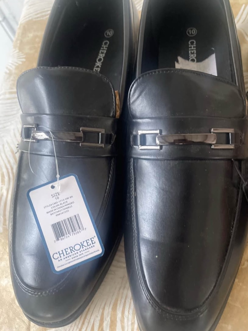 Cherokee Black Slip-On Loafers with Silver Bit